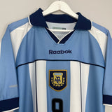 Shop 2000/01 ARGENTINA BATISTUTA #9 HOME SHIRT (L) REEBOK, classic football shirts, vintage football shirts & retro soccer jerseys at Cult Kits