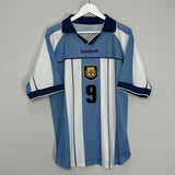 Shop 2000/01 ARGENTINA BATISTUTA #9 HOME SHIRT (L) REEBOK, classic football shirts, vintage football shirts & retro soccer jerseys at Cult Kits