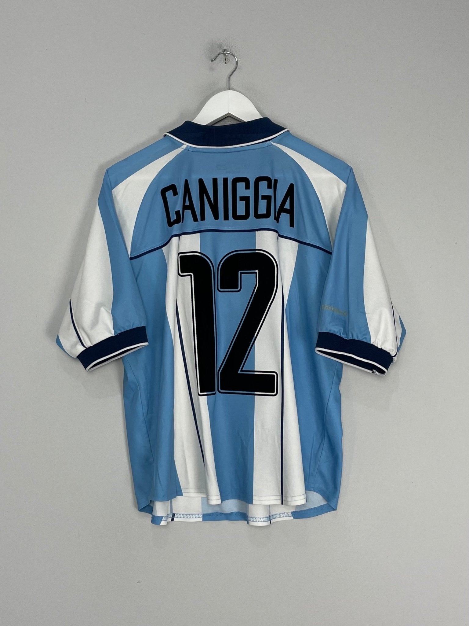 Shop 2000/01 ARGENTINA CANNIGIA #12 HOME SHIRT (S) REEBOK, classic football shirts, vintage football shirts & retro soccer jerseys at Cult Kits