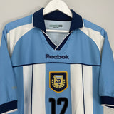 Shop 2000/01 ARGENTINA CANNIGIA #12 HOME SHIRT (S) REEBOK, classic football shirts, vintage football shirts & retro soccer jerseys at Cult Kits