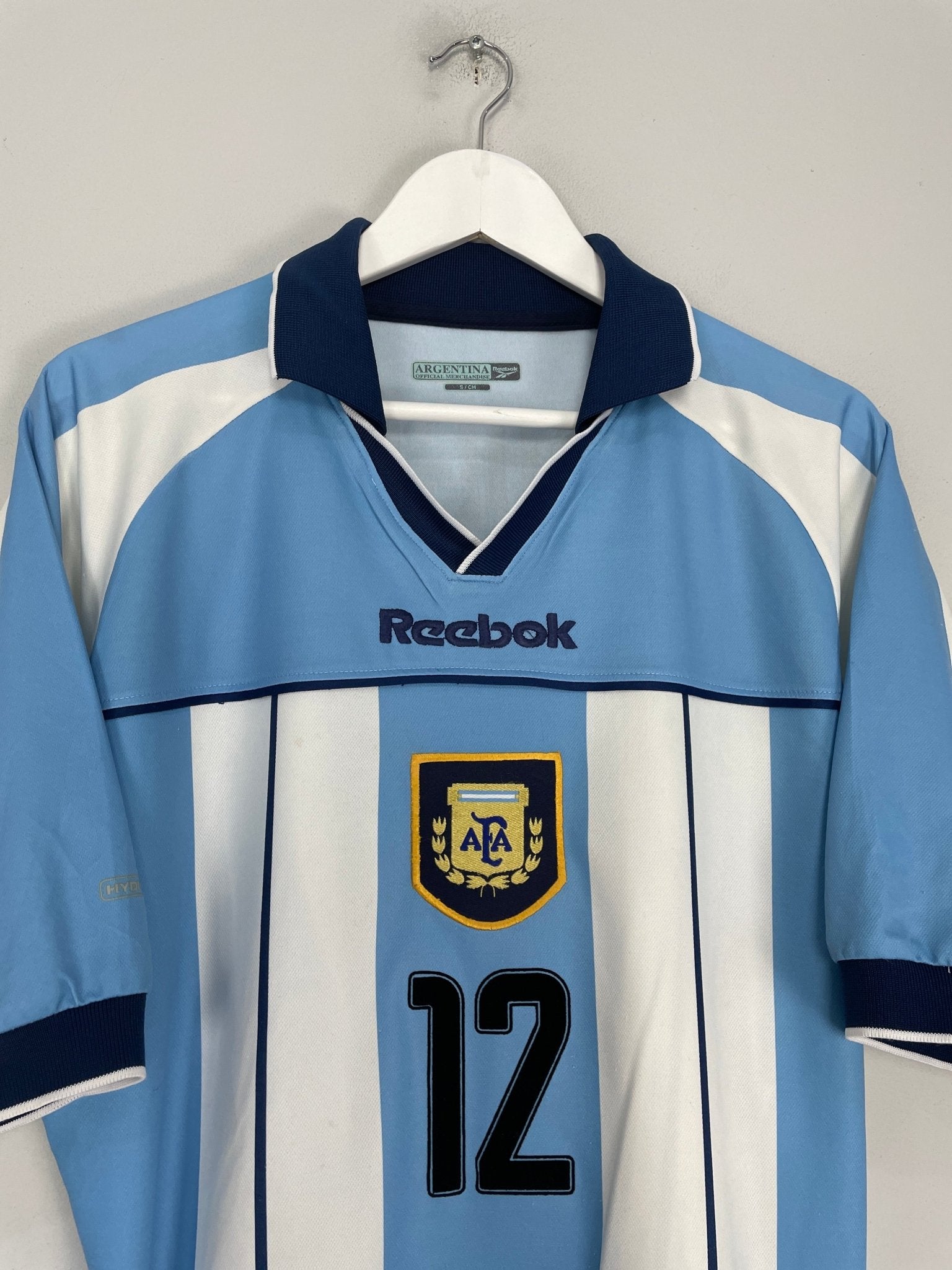 Shop 2000/01 ARGENTINA CANNIGIA #12 HOME SHIRT (S) REEBOK, classic football shirts, vintage football shirts & retro soccer jerseys at Cult Kits