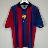 Shop 2000/01 BARCELONA HOME SHIRT (M) NIKE BASIC, classic football shirts, vintage football shirts & retro soccer jerseys at Cult Kits