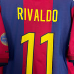 Shop 2000/01 BARCELONA RIVALDO #11 HOME SHIRT (L) NIKE, classic football shirts, vintage football shirts & retro soccer jerseys at Cult Kits