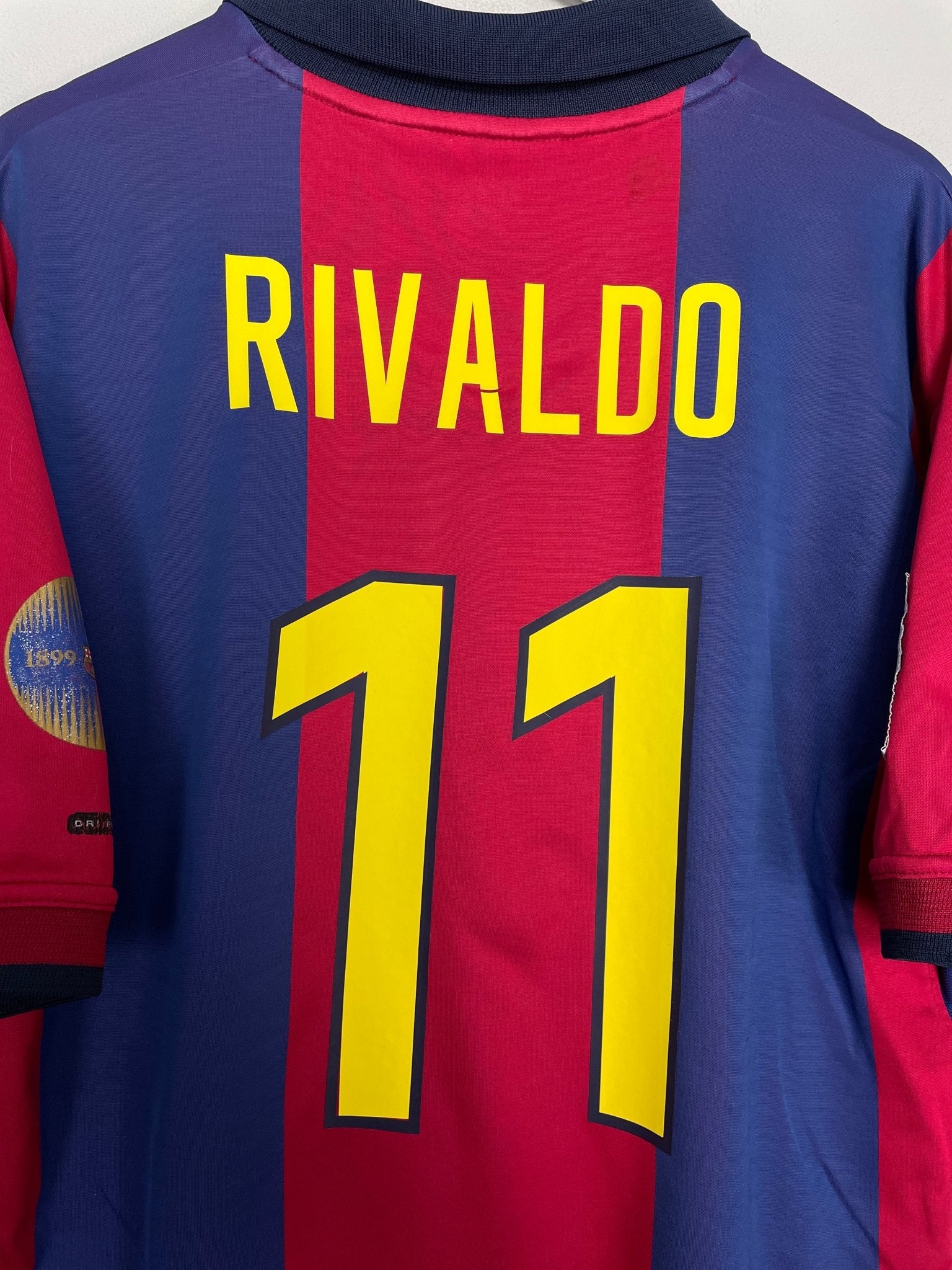 Shop 2000/01 BARCELONA RIVALDO #11 HOME SHIRT (L) NIKE, classic football shirts, vintage football shirts & retro soccer jerseys at Cult Kits