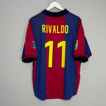 Shop 2000/01 BARCELONA RIVALDO #11 HOME SHIRT (L) NIKE, classic football shirts, vintage football shirts & retro soccer jerseys at Cult Kits