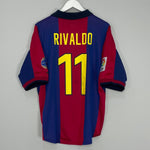 Shop 2000/01 BARCELONA RIVALDO #11 HOME SHIRT (L) NIKE, classic football shirts, vintage football shirts & retro soccer jerseys at Cult Kits