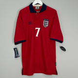 Shop 2000/01 ENGLAND BECKHAM #7 *BNWT* HOME SHIRT (L) UMBRO, classic football shirts, vintage football shirts & retro soccer jerseys at Cult Kits