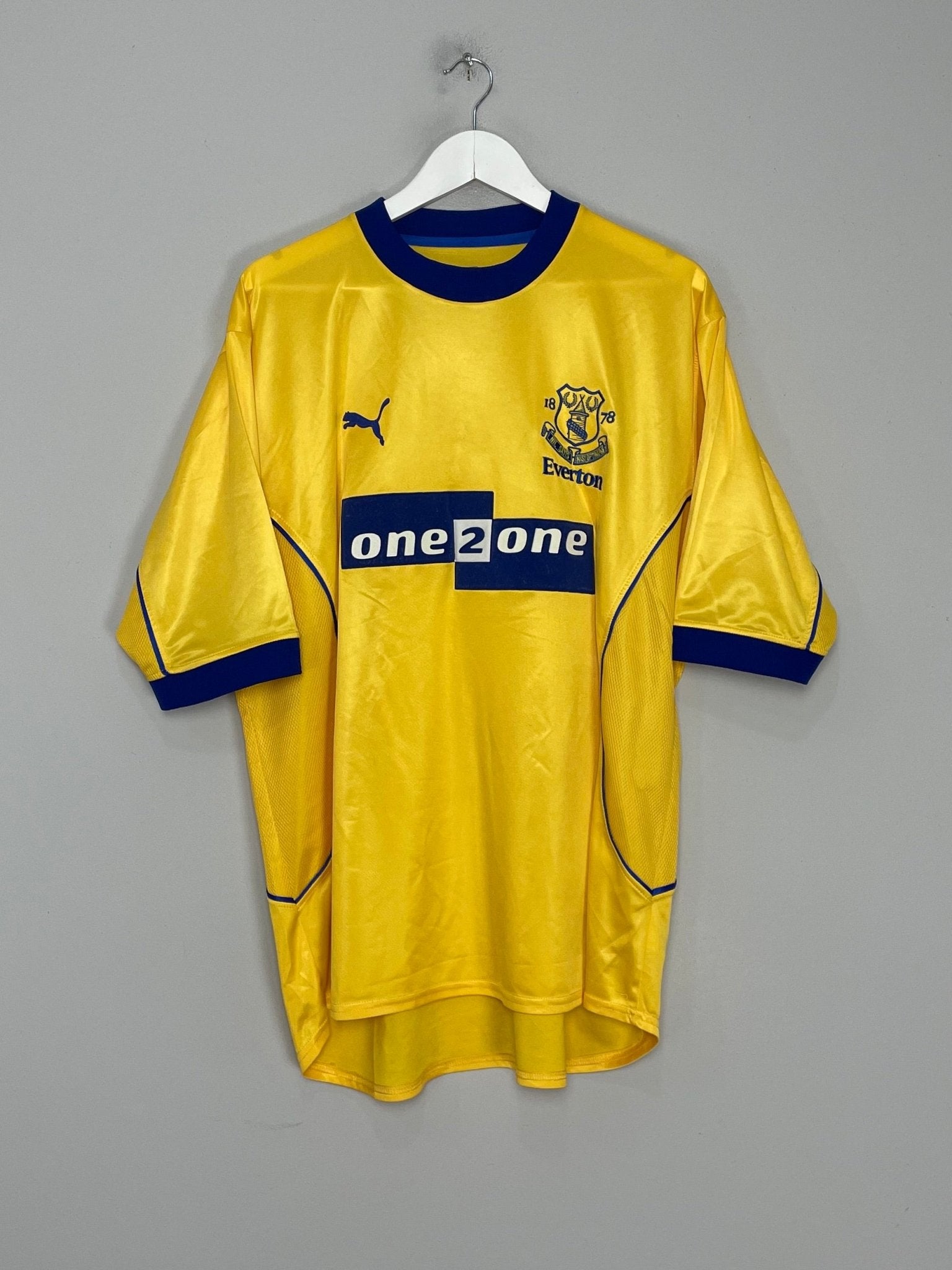 Shop 2000/01 EVERTON GASCOIGNE #18 AWAY SHIRT (XL) PUMA, classic football shirts, vintage football shirts & retro soccer jerseys at Cult Kits