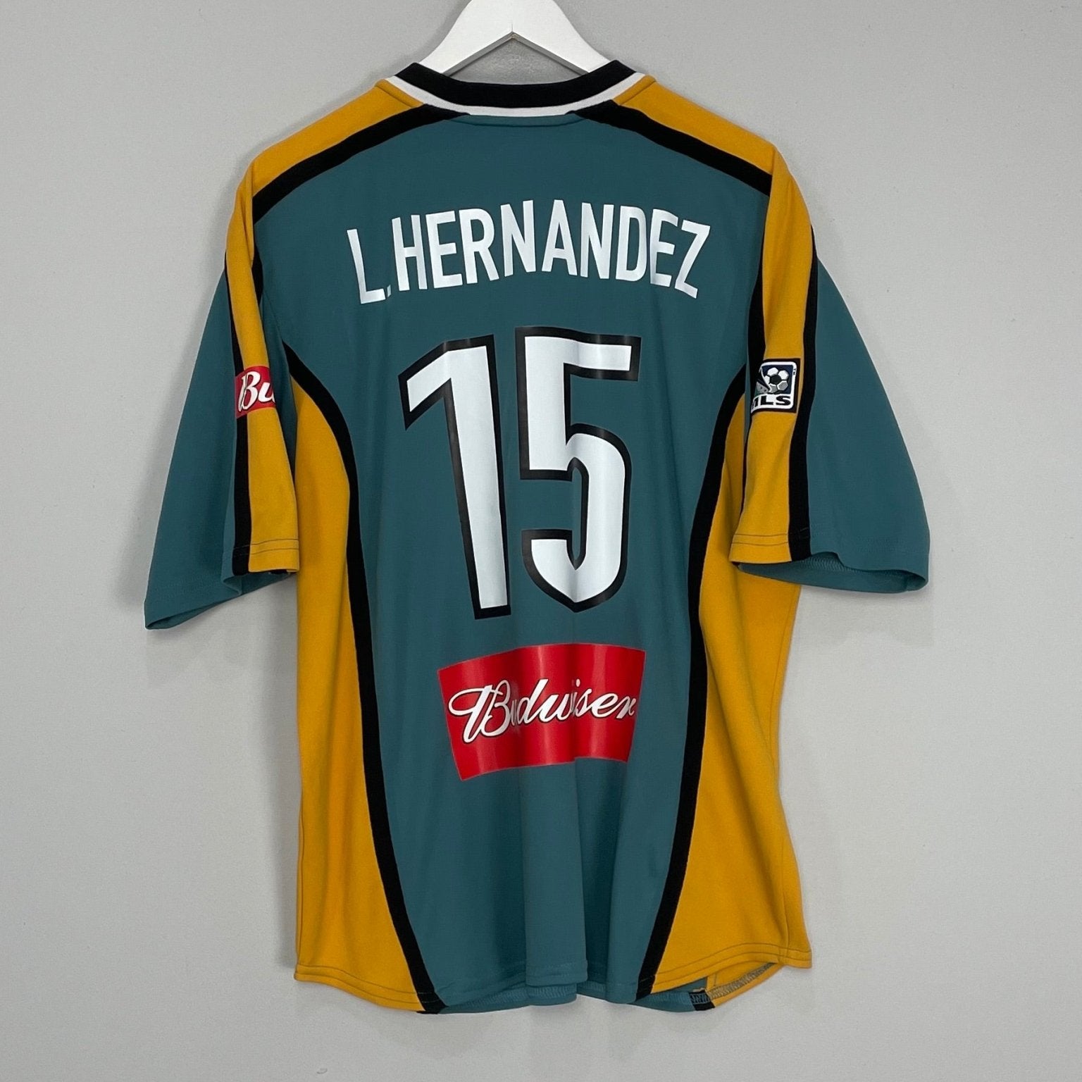 Shop 2000/01 LA GALAXY L.HERNANDEZ #15 HOME SHIRT (L) NIKE, classic football shirts, vintage football shirts & retro soccer jerseys at Cult Kits