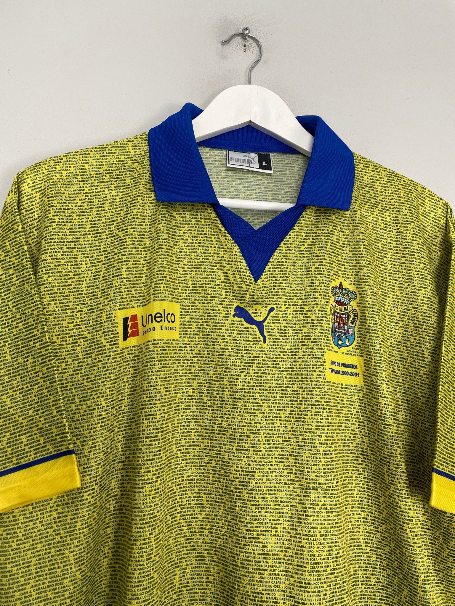 Shop 2000/01 LAS PALMAS *SPECIAL EDITION* SHIRT (L) PUMA, classic football shirts, vintage football shirts & retro soccer jerseys at Cult Kits