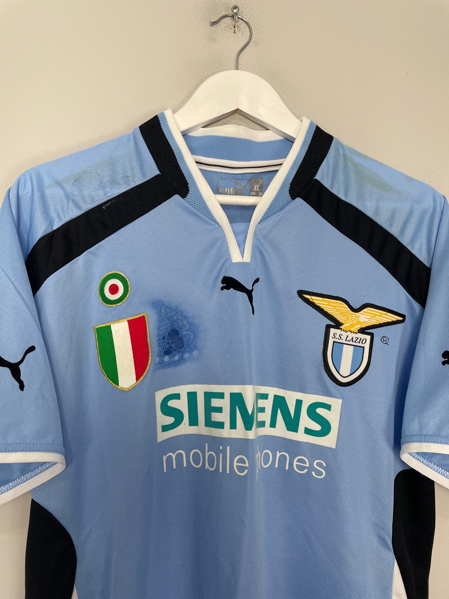 Shop 2000/01 LAZIO HOME SHIRT (XL) PUMA, classic football shirts, vintage football shirts & retro soccer jerseys at Cult Kits