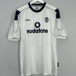 Shop 2000/01 MANCHESTER UNITED VERON #4 AWAY SHIRT (M) UMBRO, classic football shirts, vintage football shirts & retro soccer jerseys at Cult Kits