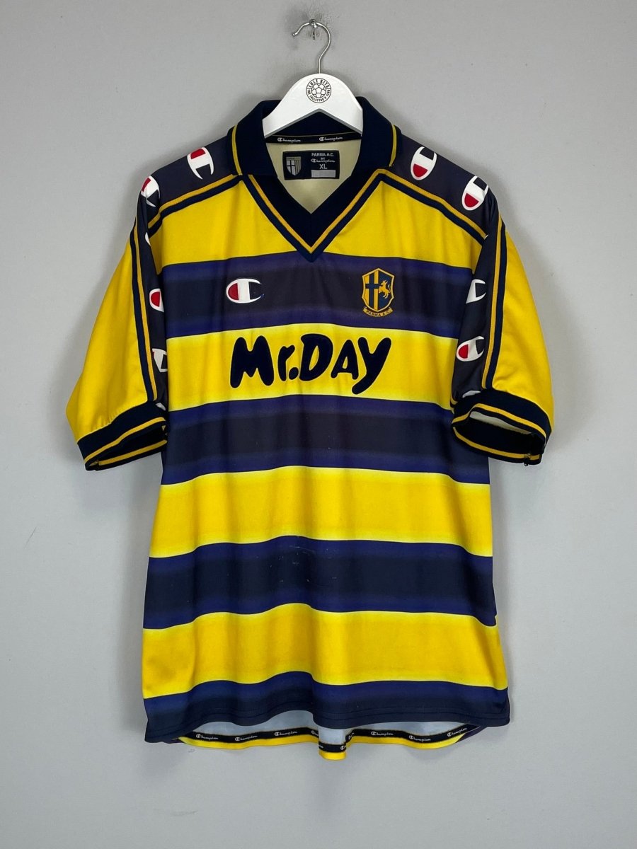 2000/01 PARMA 3 HOME SHIRT (XL) CHAMPION - Cult Kits - XL - Buy Vintage Football Shirts, Authentic Retro Football Shirts For Sale, Classic Football Shirts & Soccer Jersey