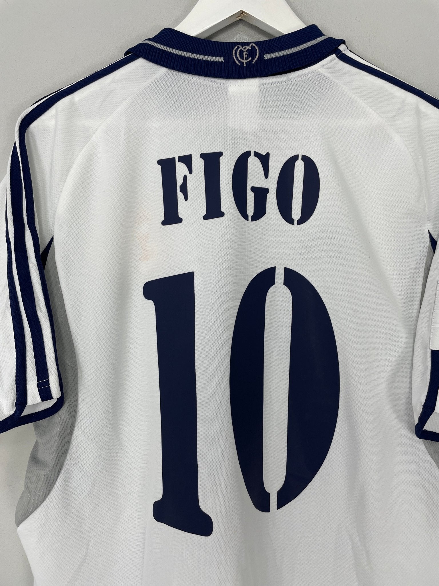 Shop 2000/01 REAL MADRID FIGO #10 HOME SHIRT (L) ADIDAS, classic football shirts, vintage football shirts & retro soccer jerseys at Cult Kits