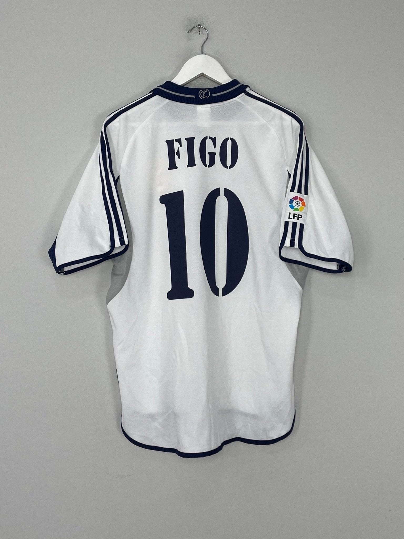 Shop 2000/01 REAL MADRID FIGO #10 HOME SHIRT (L) ADIDAS, classic football shirts, vintage football shirts & retro soccer jerseys at Cult Kits