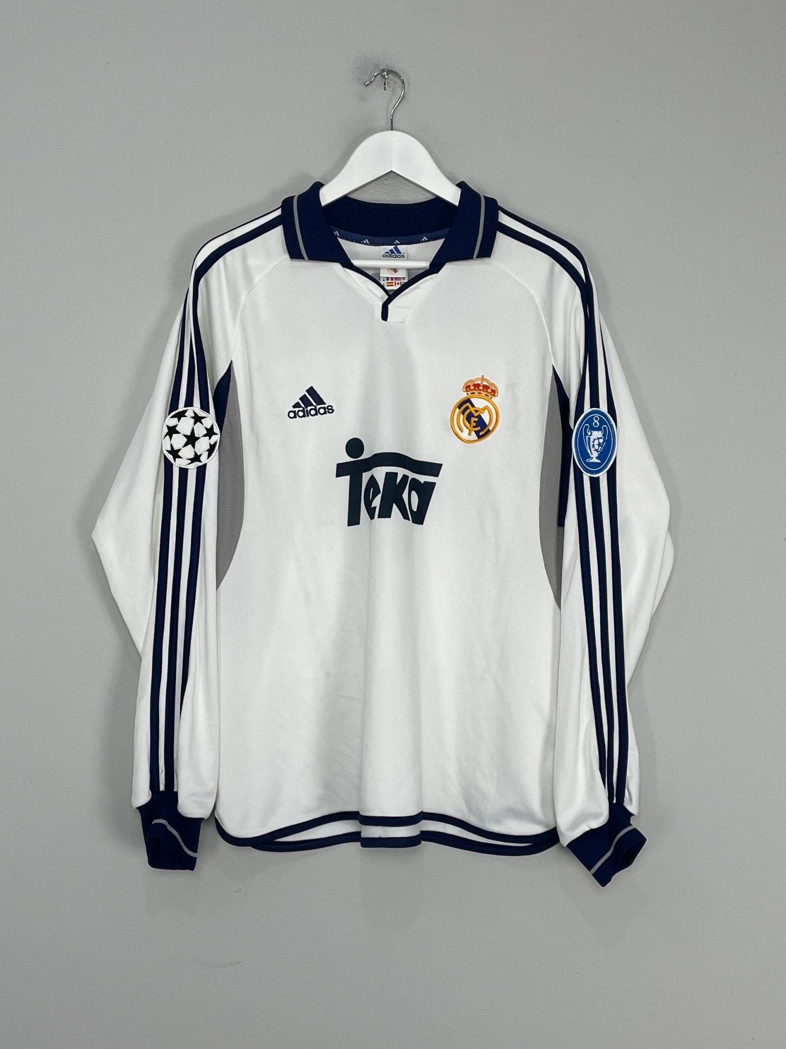2000/01 REAL MADRID MORIENTES #9 *MATCH ISSUE* C/L HOME SHIRT (XL