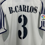 Shop 2000/01 REAL MADRID R.CARLOS #3 HOME SHIRT (L) ADIDAS, classic football shirts, vintage football shirts & retro soccer jerseys at Cult Kits