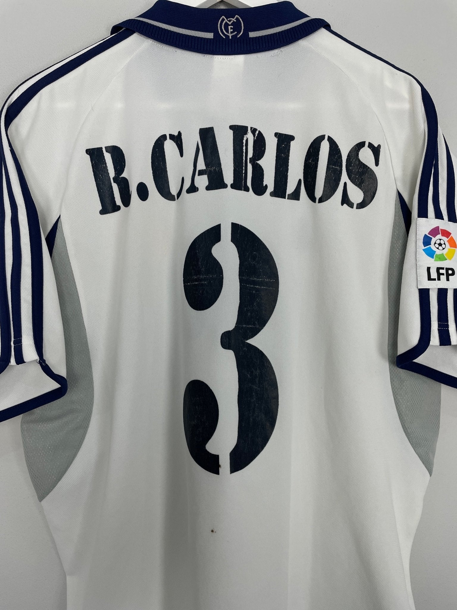 Shop 2000/01 REAL MADRID R.CARLOS #3 HOME SHIRT (L) ADIDAS, classic football shirts, vintage football shirts & retro soccer jerseys at Cult Kits