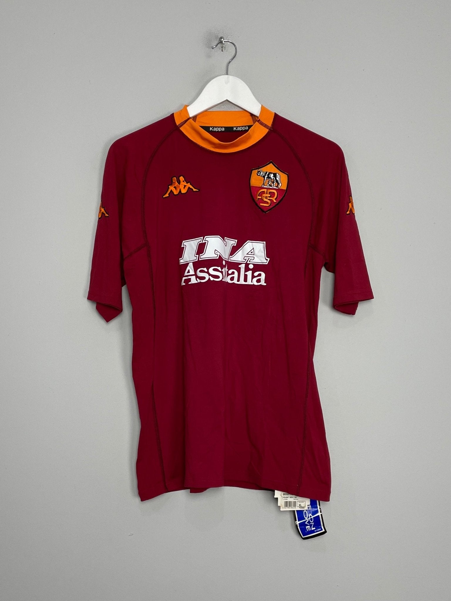 Shop 2000/01 ROMA NAKATA #8 *BNWT* HOME SHIRT (XL) KAPPA, classic football shirts, vintage football shirts & retro soccer jerseys at Cult Kits