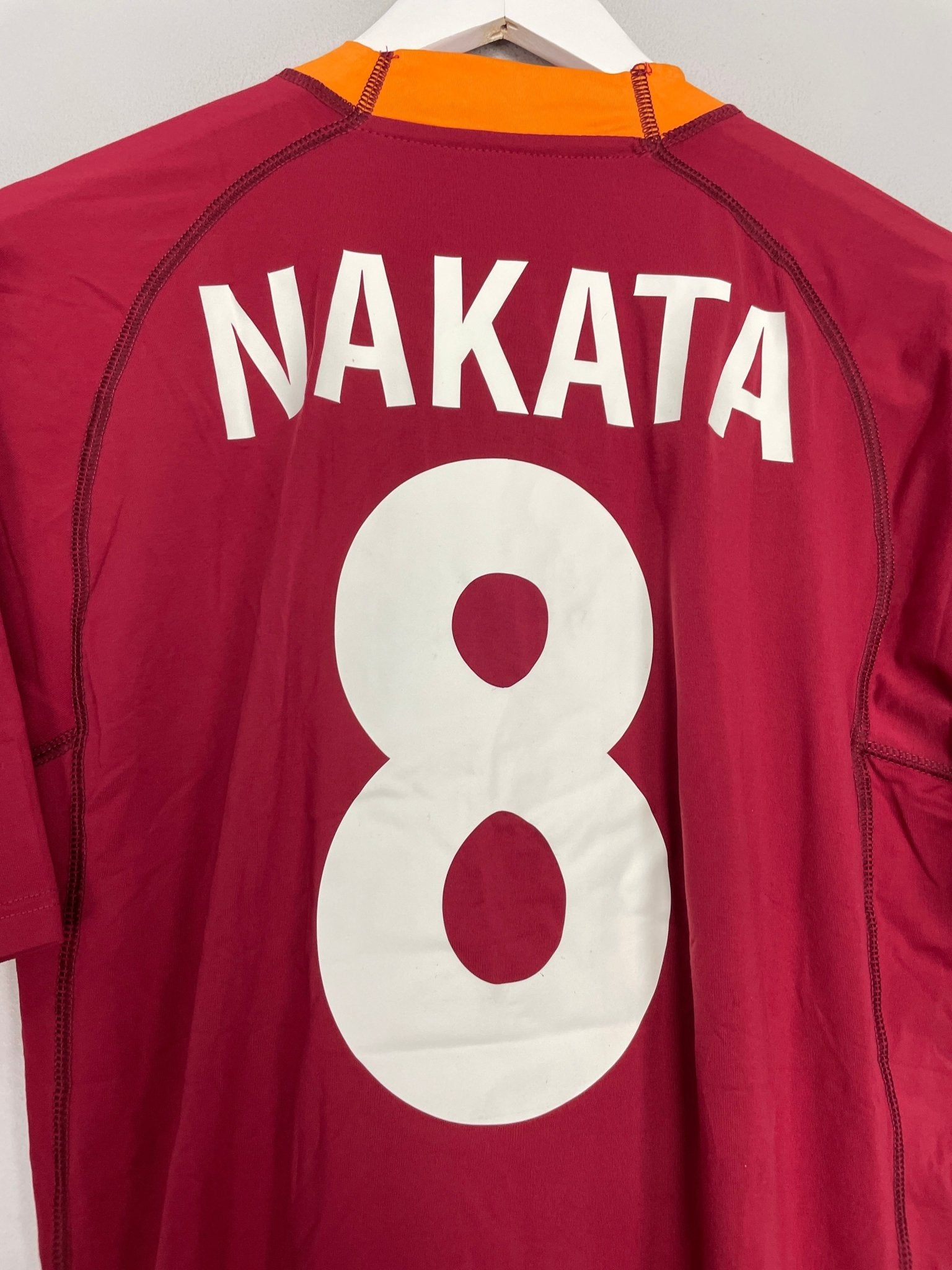 Shop 2000/01 ROMA NAKATA #8 *BNWT* HOME SHIRT (XL) KAPPA, classic football shirts, vintage football shirts & retro soccer jerseys at Cult Kits