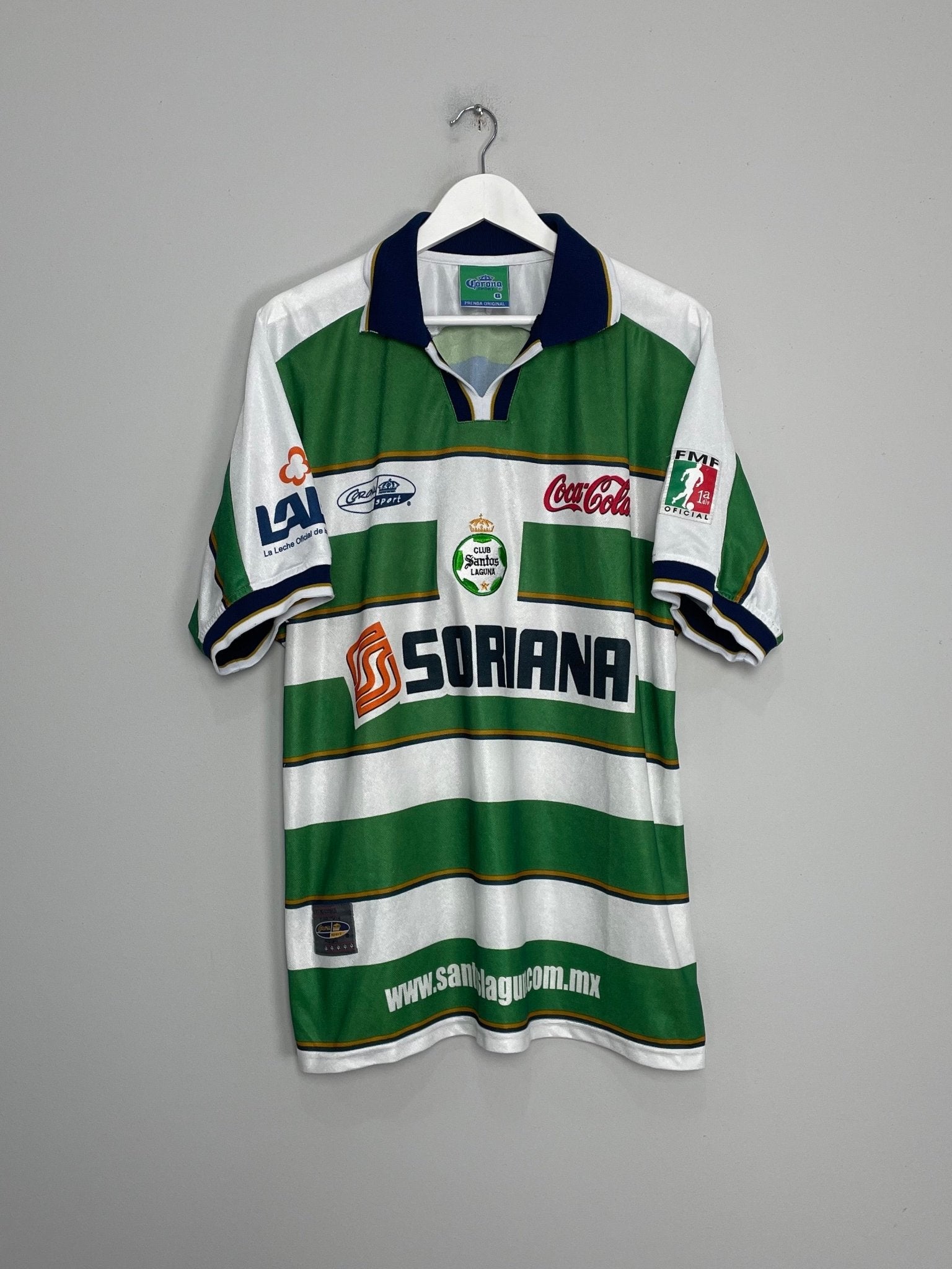 Shop 2000/01 SANTOS LAGUNA HOME SHIRT (L) CORONA SPORT, classic football shirts, vintage football shirts & retro soccer jerseys at Cult Kits