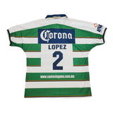 2000-01-santos-laguna-lopez-2-match-issue-signed-home-shirt-xl-corona-sport