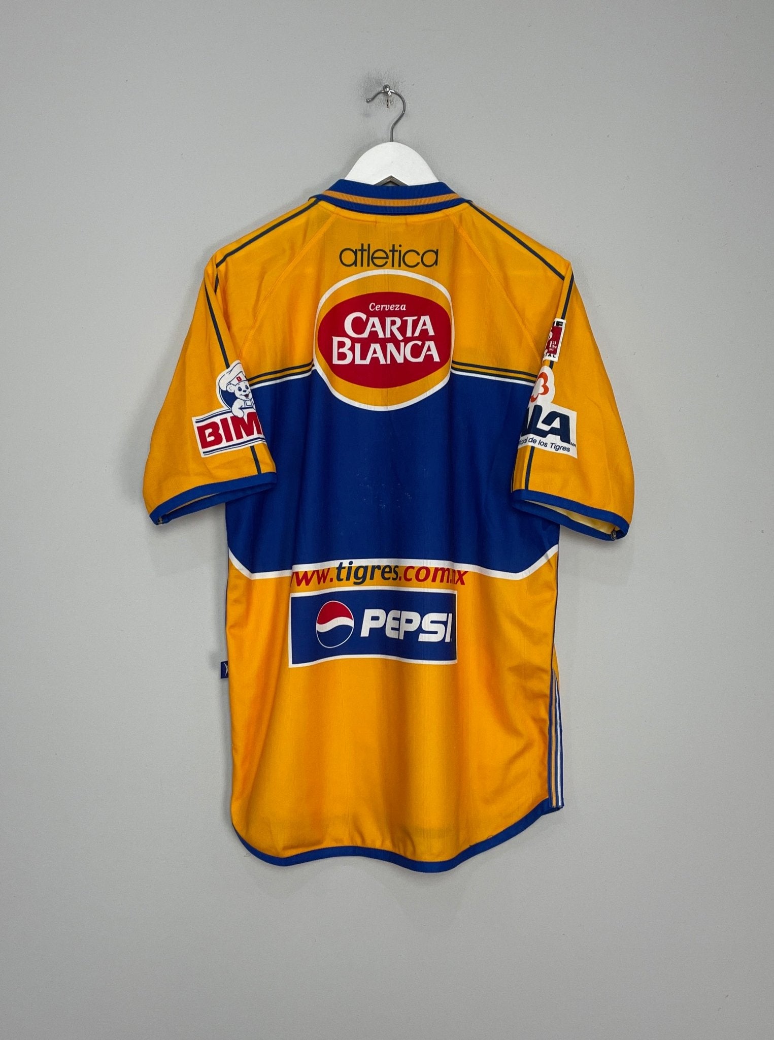 Shop 2000/01 TIGRES HOME SHIRT (S) ATLETICA, classic football shirts, vintage football shirts & retro soccer jerseys at Cult Kits