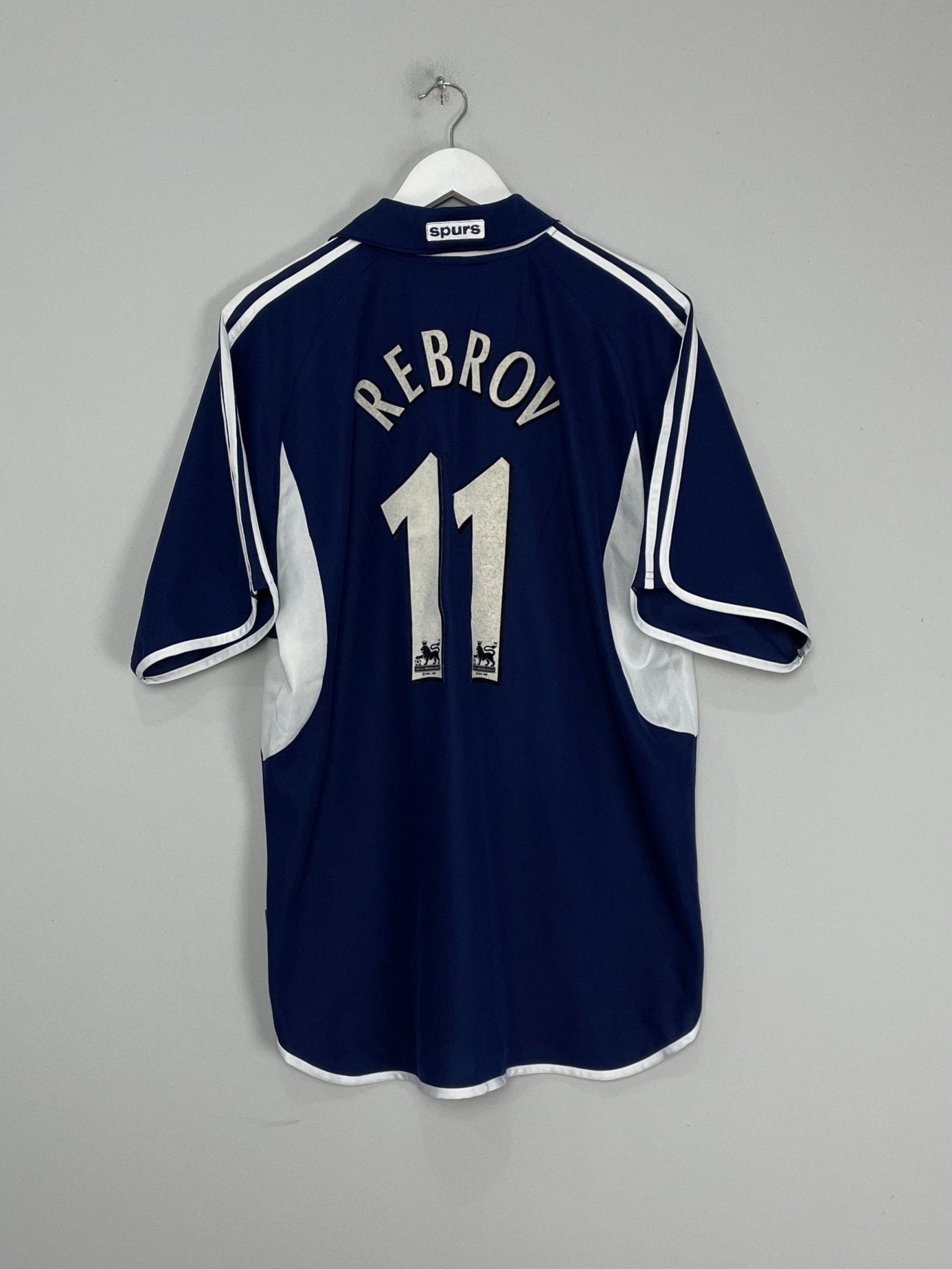 Shop 2000/01 TOTTENHAM REBROV #11 AWAY SHIRT (XL) ADIDAS, classic football shirts, vintage football shirts & retro soccer jerseys at Cult Kits