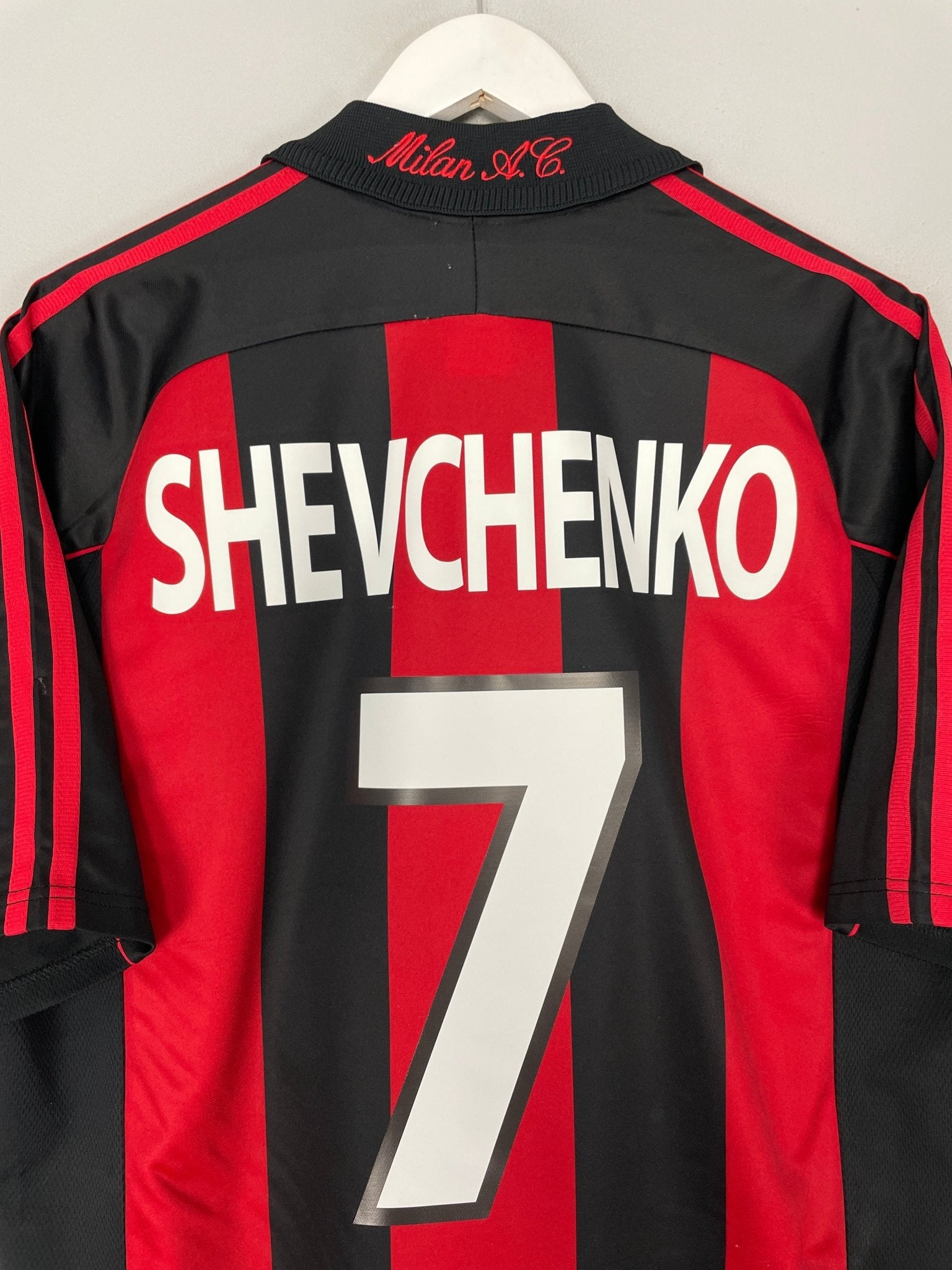 Shop 2000/02 AC MILAN SHEVCHENKO #7 HOME SHIRT (L) ADIDAS, classic football shirts, vintage football shirts & retro soccer jerseys at Cult Kits