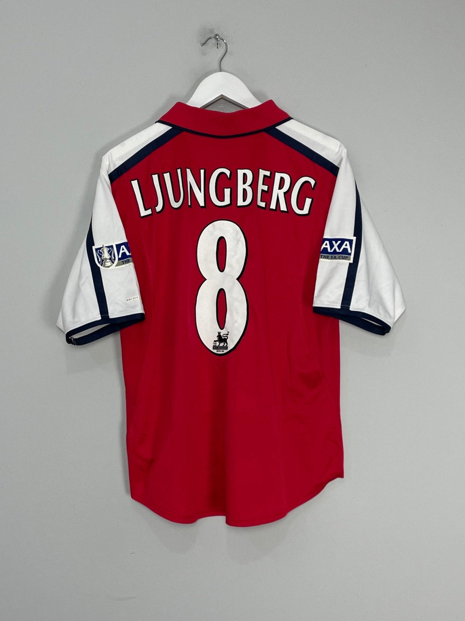 Shop 2000/02 ARSENAL LJUNGBERG #8 FA CUP HOME SHIRT (M) NIKE, classic football shirts, vintage football shirts & retro soccer jerseys at Cult Kits