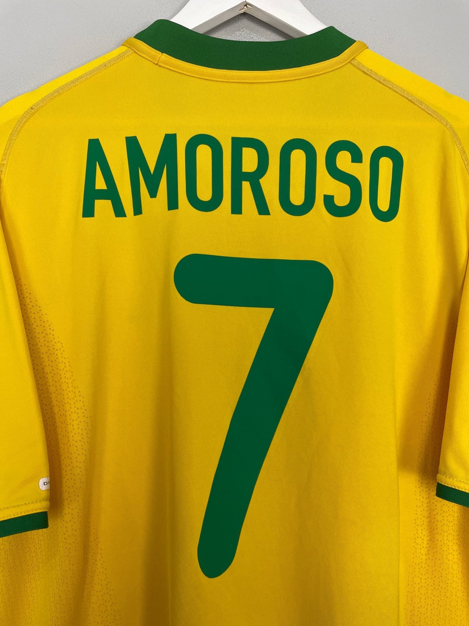 Shop 2000/02 BRAZIL AMOROSO #7 HOME SHIRT (XL) NIKE, classic football shirts, vintage football shirts & retro soccer jerseys at Cult Kits
