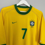 Shop 2000/02 BRAZIL AMOROSO #7 HOME SHIRT (XL) NIKE, classic football shirts, vintage football shirts & retro soccer jerseys at Cult Kits