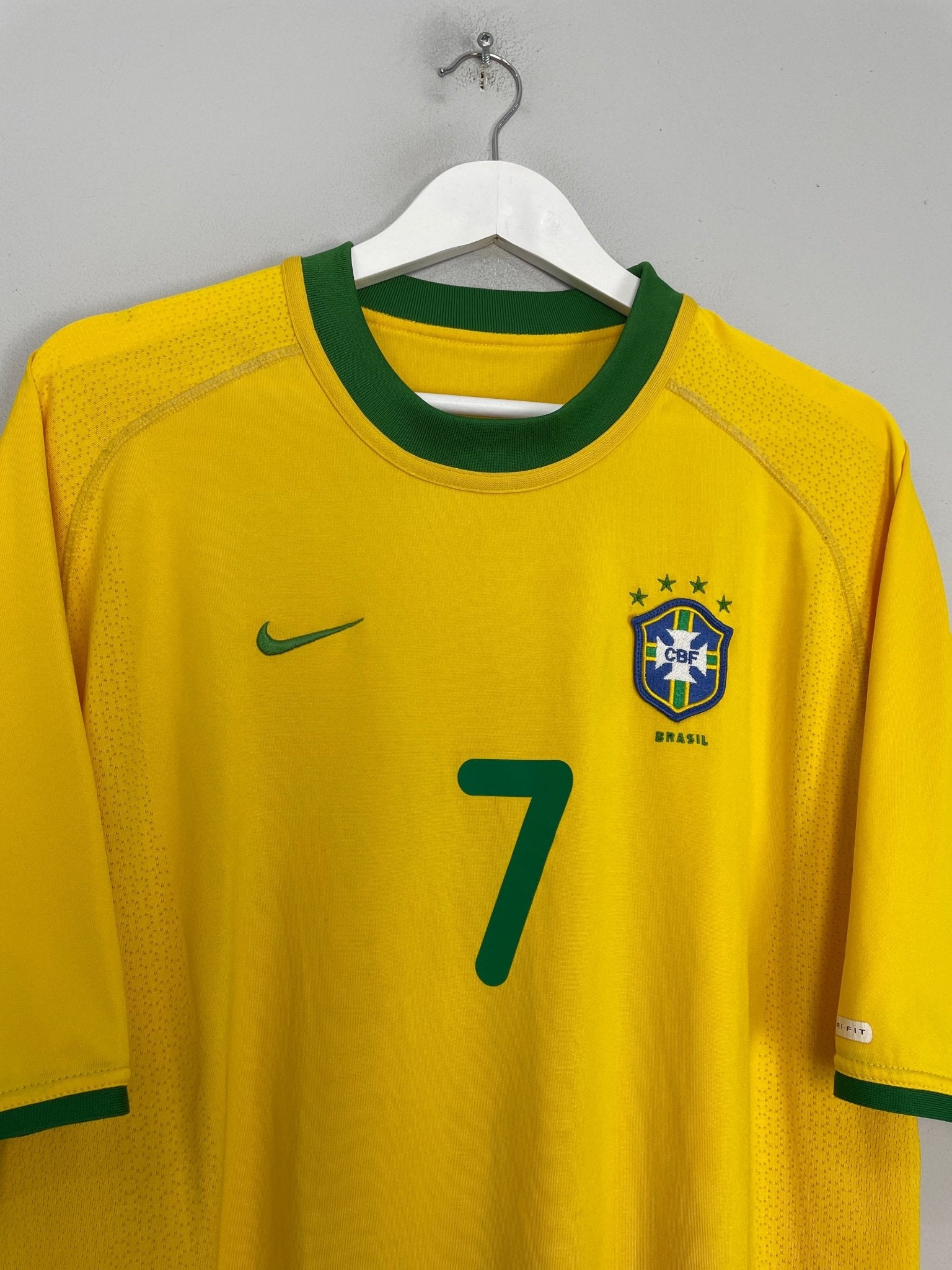 Shop 2000/02 BRAZIL AMOROSO #7 HOME SHIRT (XL) NIKE, classic football shirts, vintage football shirts & retro soccer jerseys at Cult Kits