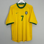 Shop 2000/02 BRAZIL AMOROSO #7 HOME SHIRT (XL) NIKE, classic football shirts, vintage football shirts & retro soccer jerseys at Cult Kits