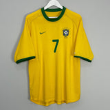 Shop 2000/02 BRAZIL AMOROSO #7 HOME SHIRT (XL) NIKE, classic football shirts, vintage football shirts & retro soccer jerseys at Cult Kits