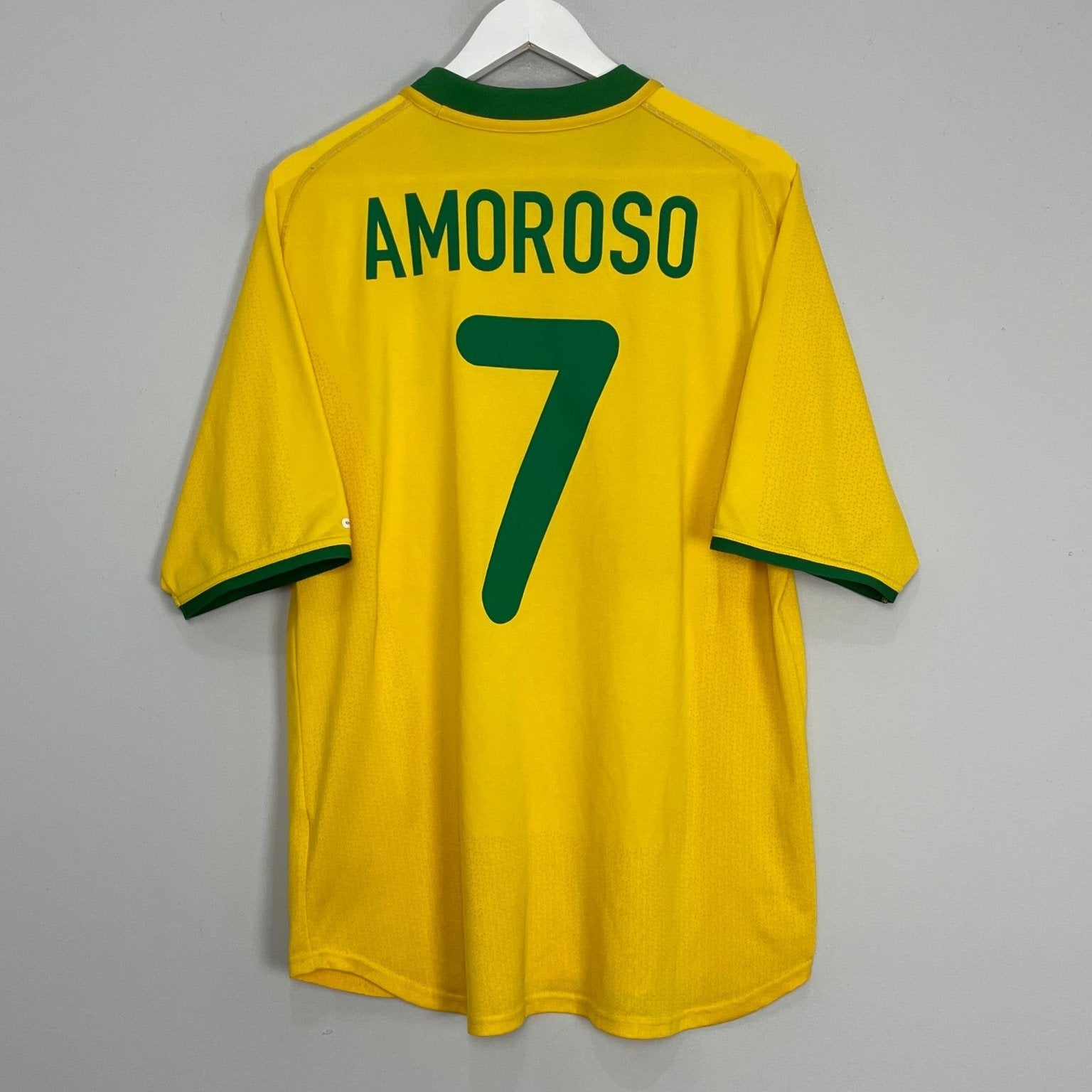 Shop 2000/02 BRAZIL AMOROSO #7 HOME SHIRT (XL) NIKE, classic football shirts, vintage football shirts & retro soccer jerseys at Cult Kits