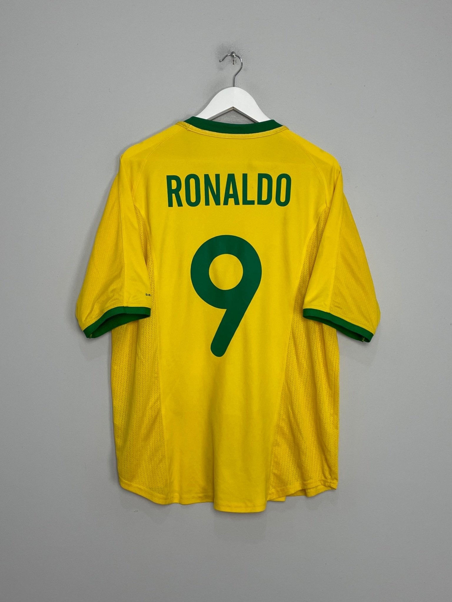 Shop 2000/02 BRAZIL RONALDO #9 HOME SHIRT (L) NIKE, classic football shirts, vintage football shirts & retro soccer jerseys at Cult Kits
