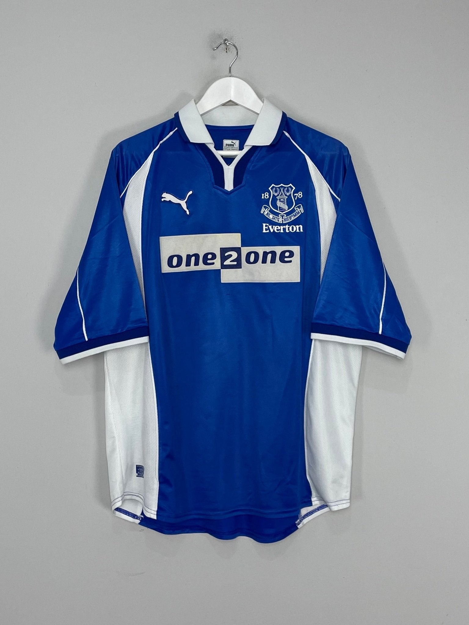 Shop 2000/02 EVERTON GASCOIGNE #18 HOME SHIRT (XL) PUMA, classic football shirts, vintage football shirts & retro soccer jerseys at Cult Kits