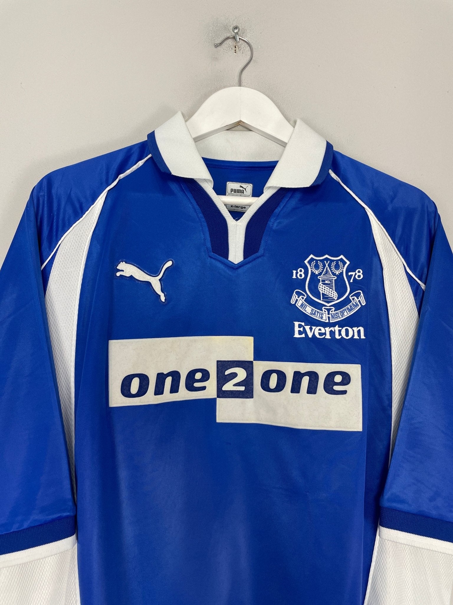 Shop 2000/02 EVERTON GASCOIGNE #18 HOME SHIRT (XL) PUMA, classic football shirts, vintage football shirts & retro soccer jerseys at Cult Kits
