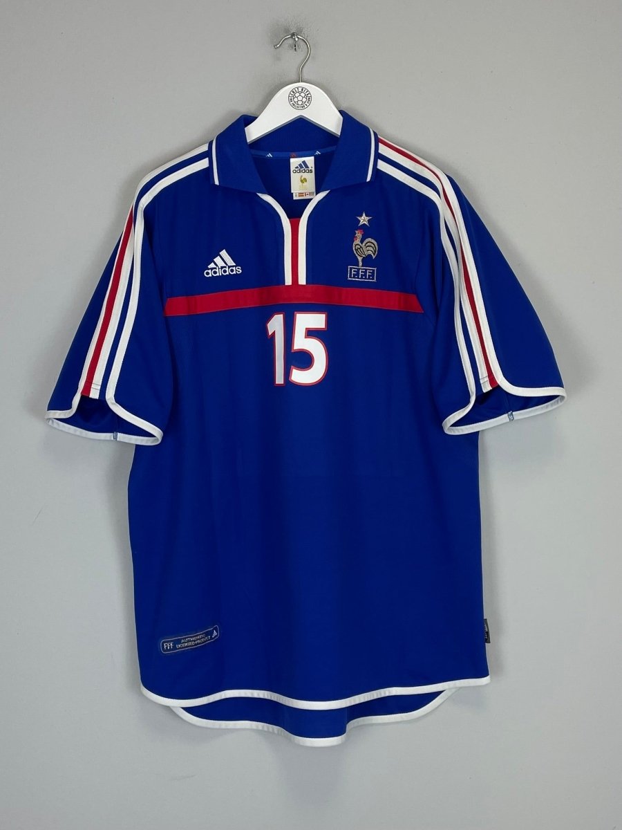 2000/02 FRANCE THURAM 15 HOME SHIRT (XL) ADIDAS - Cult Kits - XL - Buy Vintage Football Shirts, Authentic Retro Football Shirts For Sale, Classic Football Shirts & Soccer Jersey