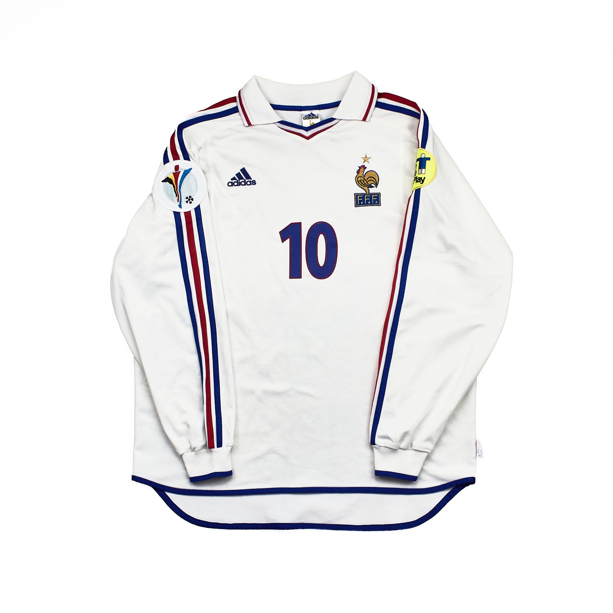 Buy 2000/02 France Zidane 10 L/S Away Shirt (XL) Adidas ~ Free worldwide shipping ~ Authentic Vintage Football Shirts from Cult Kits