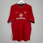 Shop 2000/02 MANCHESTER UNITED BECKHAM #7 HOME SHIRT (XL) UMBRO, classic football shirts, vintage football shirts & retro soccer jerseys at Cult Kits
