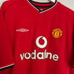 Shop 2000/02 MANCHESTER UNITED BECKHAM #7 HOME SHIRT (XL) UMBRO, classic football shirts, vintage football shirts & retro soccer jerseys at Cult Kits