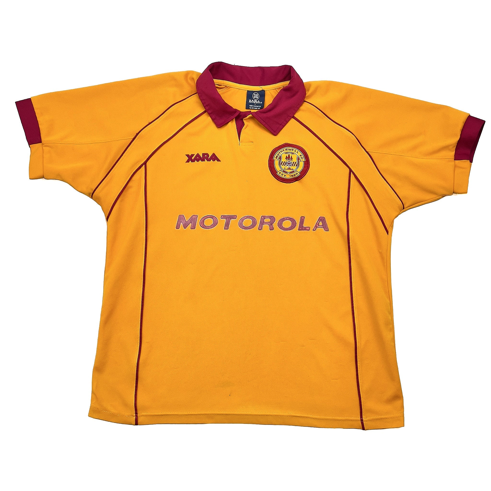 Buy 2000/02 Motherwell Home Shirt (L) Xara ~ Free worldwide shipping ~ Authentic Vintage Football Shirts from Cult Kits