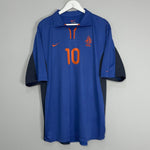 Shop 2000/02 NETHERLANDS BERGKAMP #10 AWAY SHIRT (XL) NIKE, classic football shirts, vintage football shirts & retro soccer jerseys at Cult Kits