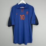 Shop 2000/02 NETHERLANDS BERGKAMP #10 AWAY SHIRT (XL) NIKE, classic football shirts, vintage football shirts & retro soccer jerseys at Cult Kits