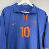 Shop 2000/02 NETHERLANDS BERGKAMP #10 AWAY SHIRT (XL) NIKE, classic football shirts, vintage football shirts & retro soccer jerseys at Cult Kits