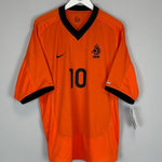Shop 2000/02 NETHERLANDS BERGKAMP #10 *BNWT* HOME SHIRT (XL) NIKE, classic football shirts, vintage football shirts & retro soccer jerseys at Cult Kits