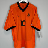 Shop 2000/02 NETHERLANDS BERGKAMP #10 *BNWT* HOME SHIRT (XL) NIKE, classic football shirts, vintage football shirts & retro soccer jerseys at Cult Kits