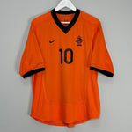Shop 2000/02 NETHERLANDS BERGKAMP #10 HOME SHIRT (L) NIKE, classic football shirts, vintage football shirts & retro soccer jerseys at Cult Kits